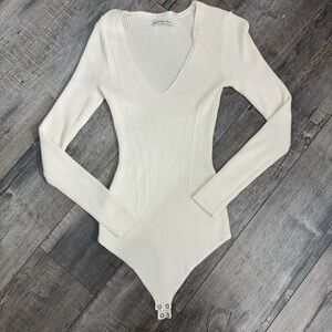 Abercrombie & Fitch Long Sleeve Ribbed Bodysuit, Size XS